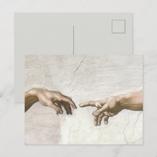 Michelangelo Schöpfung Adams Hände Fine Art Postkarte