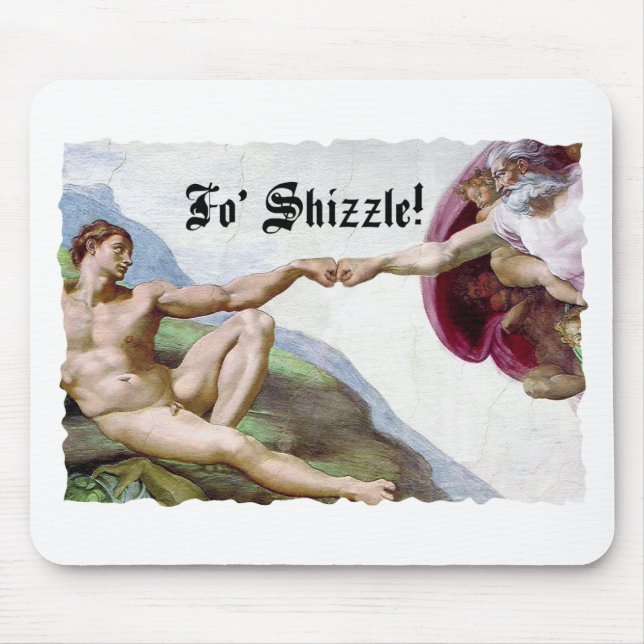 Michelangelo Schöpfung des Menschen Faustschlag fü Mousepad (Vorne)