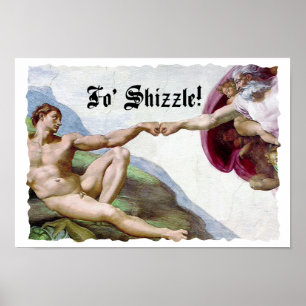 Michelangelo Schöpfung des Menschen für den Schizz Poster