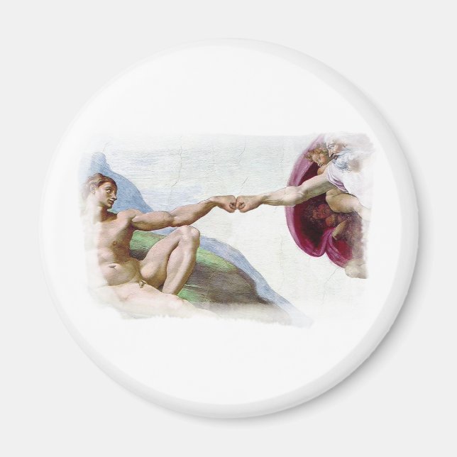 Michelangelo Schöpfung des Menschen - Gott Adam Fa Magnet (Vorne)