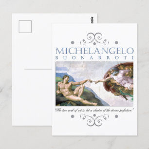 Michelangelo Schöpfung des Menschen Malerei mit Zi Postkarte