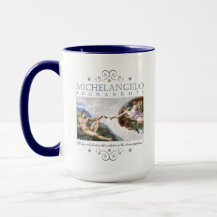 Michelangelo Schöpfung des Menschen Malerei mit Zi Tasse