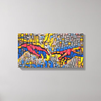 Michelangelo Schöpfung von Adam Abstrakt & farbenf Leinwanddruck