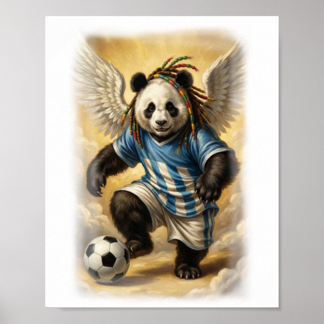 Michelangelo-Stil-Panda-Design auf einem Poster (Vorne)