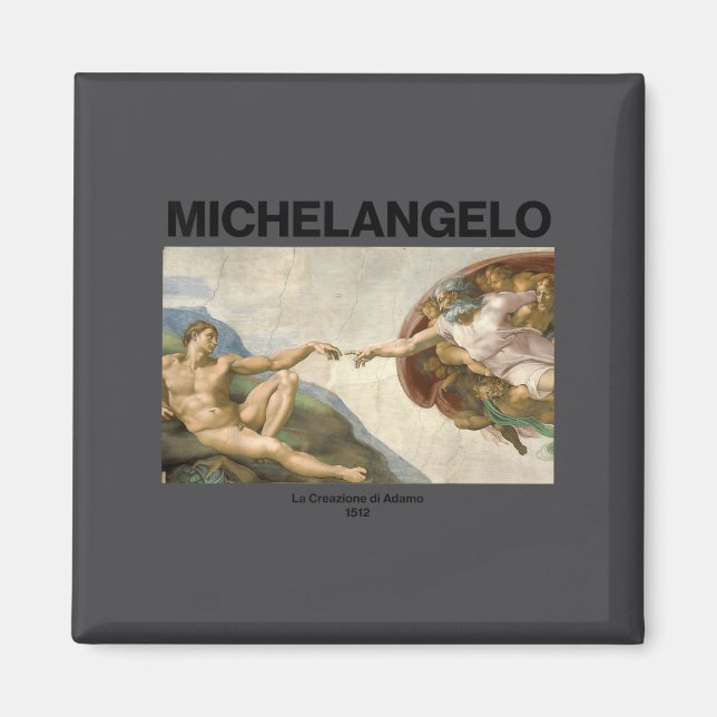 Michelangelo - The Creation Of Adam _ Famous Paint Magnet (Vorne)
