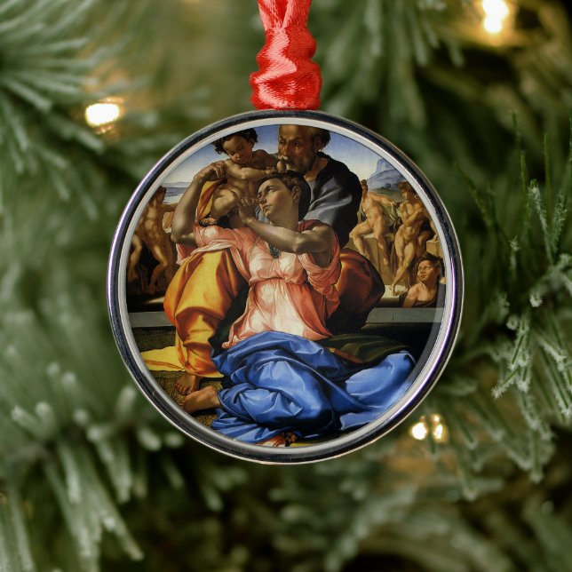 Michelangelo's Doni Tondo oder Doni Madonna Ornament Aus Metall (Baum)