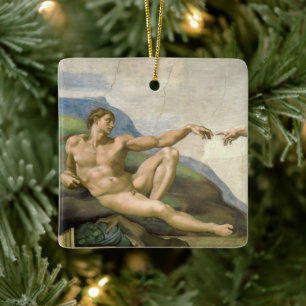 Michelangelos Schöpfung des Menschen (Schöpfung Ad Keramikornament