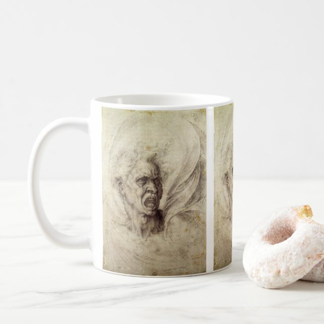 Michelangelos verdammtes Soul, Leiter eines Mannes Tasse (Mit Donut)