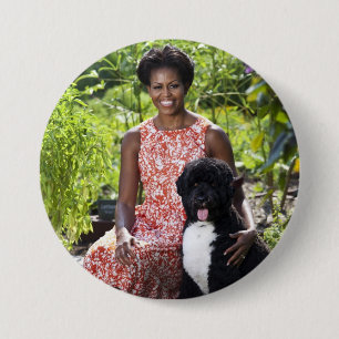 Michele & Bo Obama Button