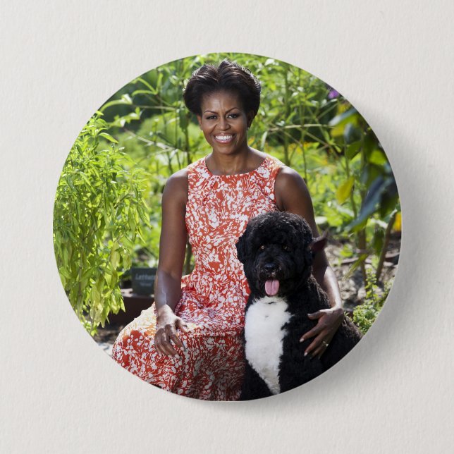 Michele & Bo Obama Button (Vorderseite)
