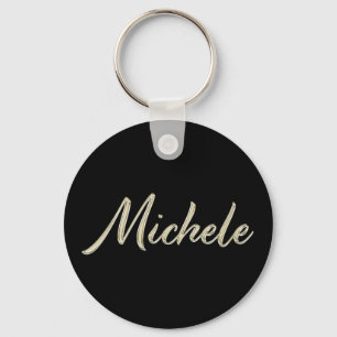 Michele Name whitegold Button Schlüsselanhänger