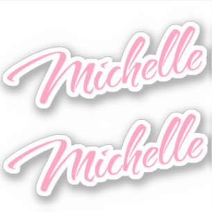 Michelle Decorative Name in Pink x2 Aufkleber