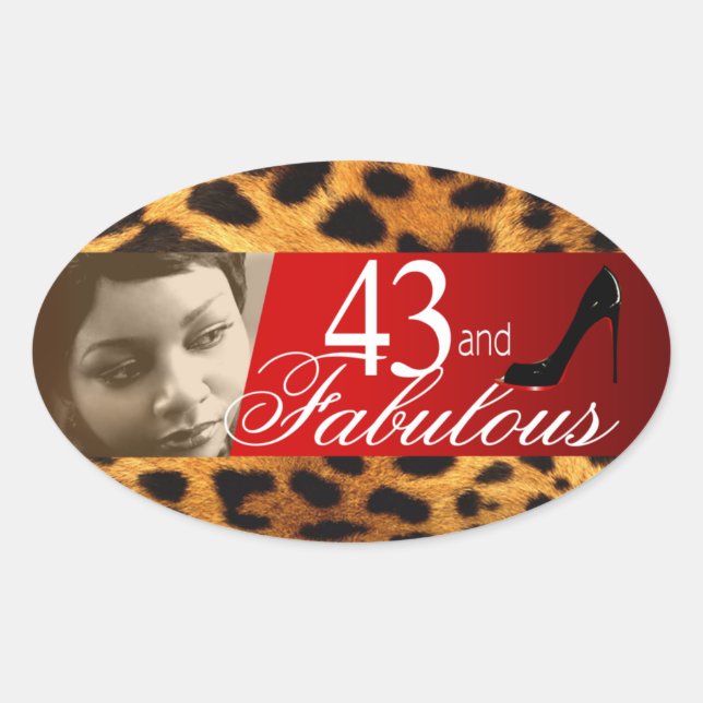 Michelle Leopard Foto Party Ovaler Aufkleber (Vorderseite)