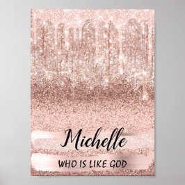 Michelle Name Bedeutung Geburtstag 16. Bridal Rose Poster