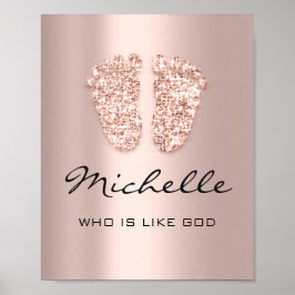 Michelle Name Bedeutung New Baby Feet Rose Geschen Poster