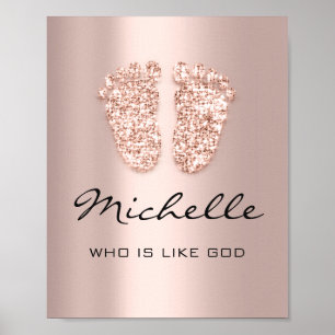 Michelle Name Bedeutung New Baby Feet Rose Geschen Poster