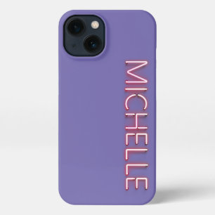 Michelle Name in glühender Neonbeleuchtung Neuheit iPhone 13 Hülle