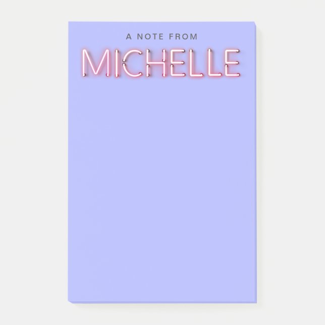 Michelle Name in glühender Neonbeleuchtung Neuheit Post-it Klebezettel (Vorderseite)