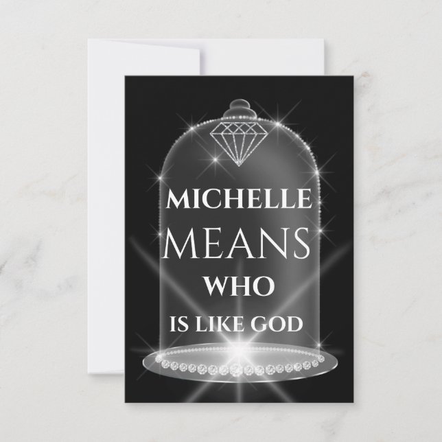 Michelle Name Meaning Diamond Graduate Spark Einladung (Vorderseite)