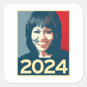 Michelle Obama 2024 Quadratischer Aufkleber