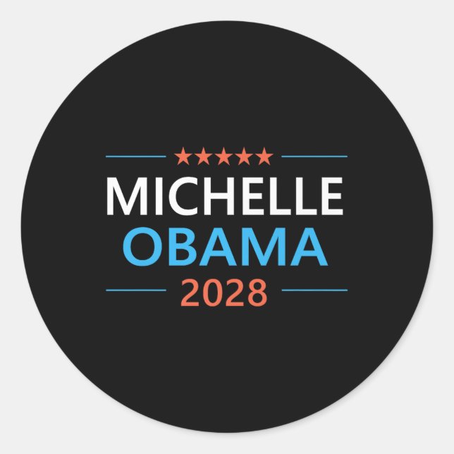 Michelle Obama 2028 für Präsidentschaftswahl Runder Aufkleber (Vorderseite)