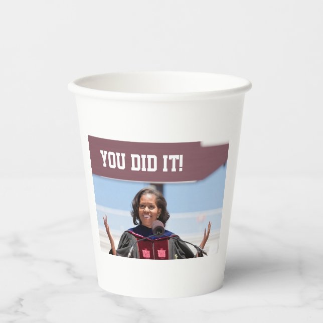 Michelle Obama - Abschluss Paper Cup Pappbecher (Vorderseite)