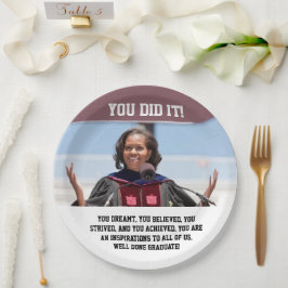 Michelle Obama - Abschluss Paper Plate YDI Pappteller