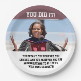 Michelle Obama - Abschluss Paper Plate YDI Pappteller