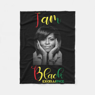 Michelle Obama Black Excellence Black History Mont Fleecedecke