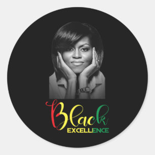Michelle Obama Black Excellence Black History Mont Runder Aufkleber