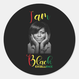 Michelle Obama Black Excellence Black History Mont Runder Aufkleber
