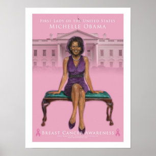 Michelle Obama-Brust Krebs-Bewusstsein 15 x 20 Poster