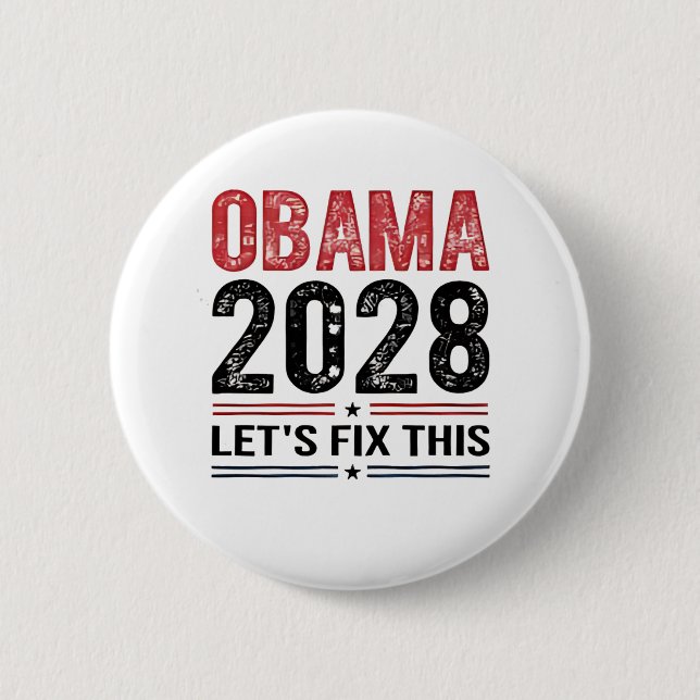 Michelle Obama für Präsident Obama 2028 Button (Vorderseite)