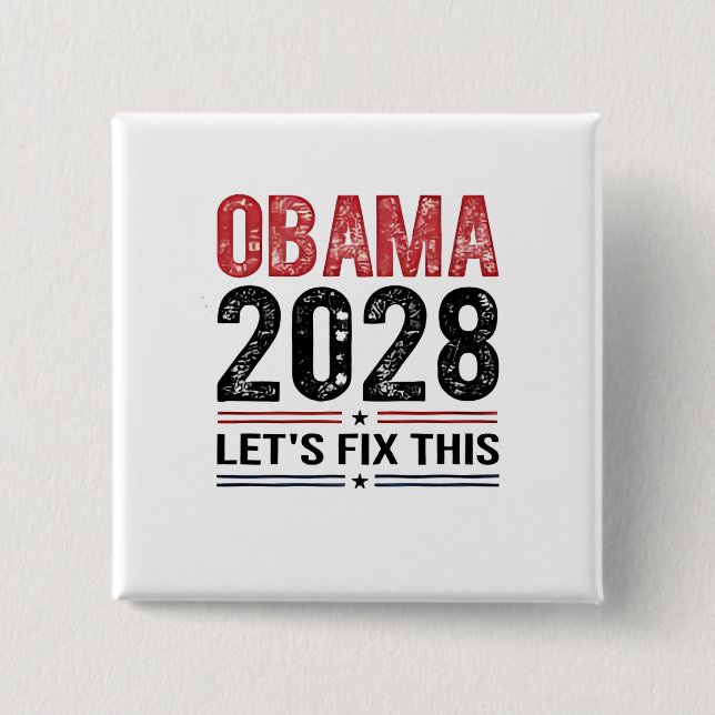 Michelle Obama für Präsident Obama 2028 Button (Vorderseite)