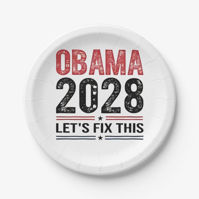 Michelle Obama für Präsident Obama 2028 Pappteller (Vorderseite)