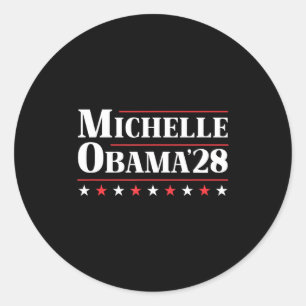 Michelle Obama Für Präsidentin 2028 T-Shirt.png Runder Aufkleber