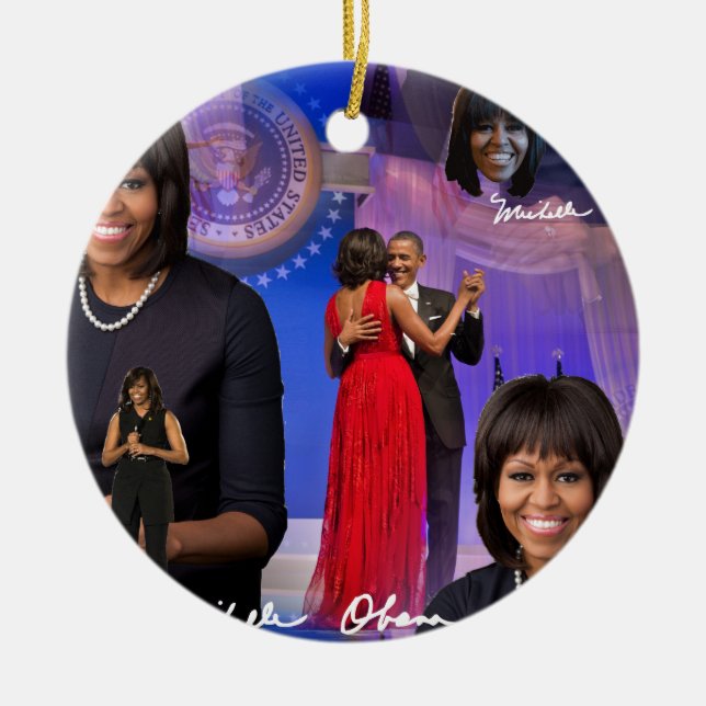 Michelle Obama Keramik Ornament (Vorne)