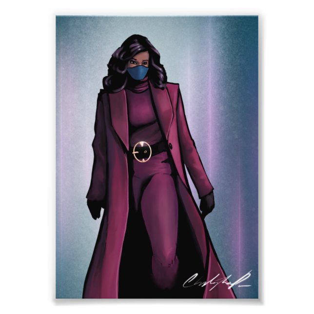 Michelle Obama Plum Coat (Biden Einweihung) Fotodruck (Vorne)