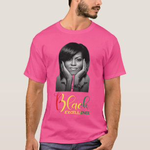 Michelle Obama Schwarze Exzellenz Schwarze Geschic T-Shirt