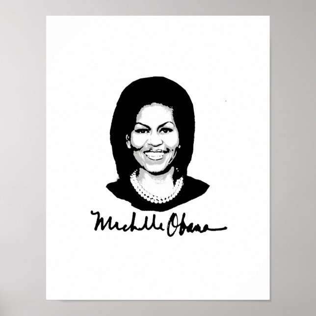 MICHELLE OBAMA SIGNATURE -.pnng Poster (Vorne)