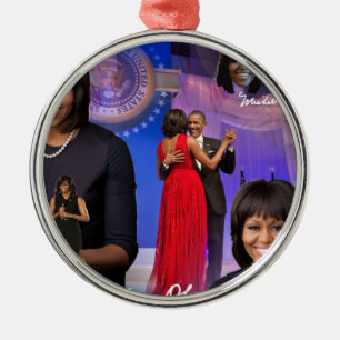Michelle Obama Silbernes Ornament