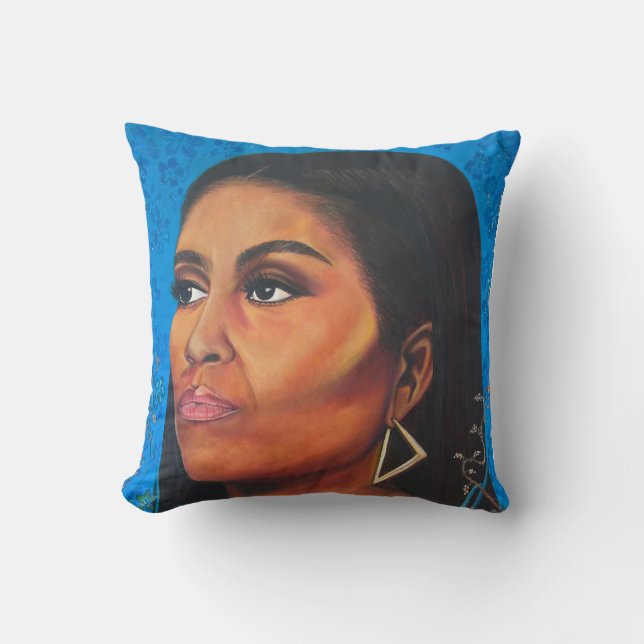 Michelle Obama Tribute Throw Pillow Kissen (Vorderseite)