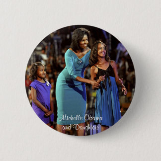 Michelle Obama und Töchter Button