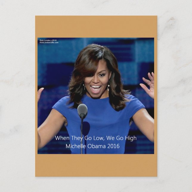 Michelle Obama "We Go High" Collectible Postkarte (Vorderseite)