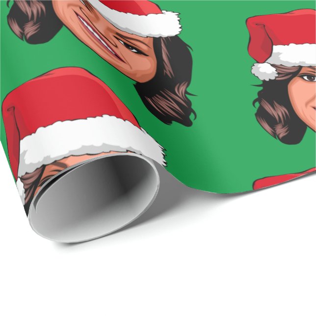 MICHELLE OBAMA Weihnachten Geschenkpapier (Rolleneckpunkt)