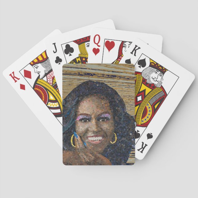 Michelle Obama zahlt Karten Spielkarten (Rückseite)