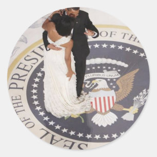 Michelle und Barack Obama Runder Aufkleber