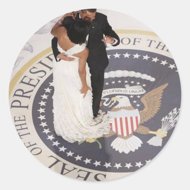 Michelle und Barack Obama Runder Aufkleber (Vorderseite)