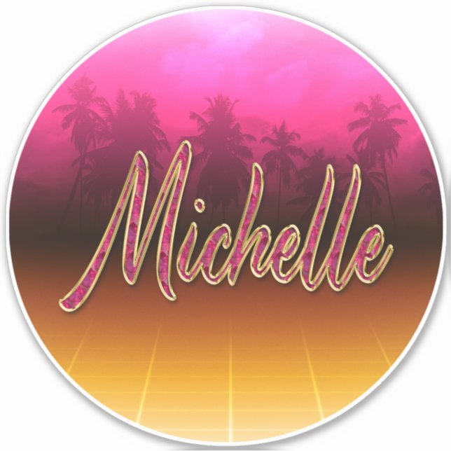 Michelle Vorname Name pink Aufkleber Sticker (Vorderseite)