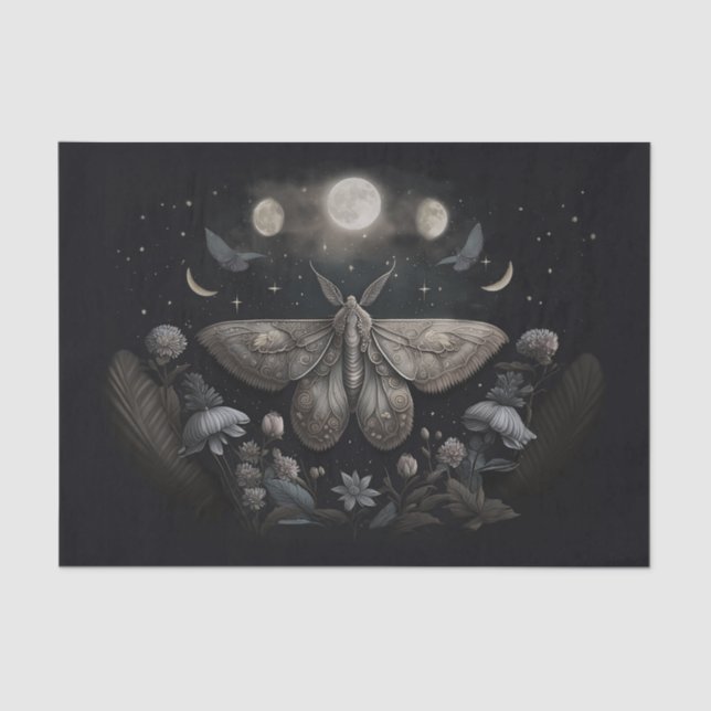 Michelle's Fluttering Moon, prächtige Moth Seidenpapier (Vorderseite)